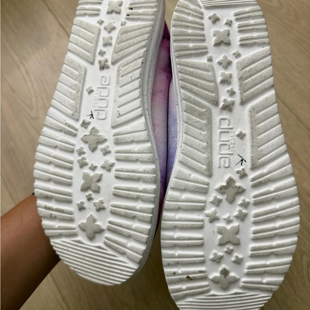 Hey Dude Kids Purple Tie-Dye Moccasins youth size 4 - Picture 3 of 4